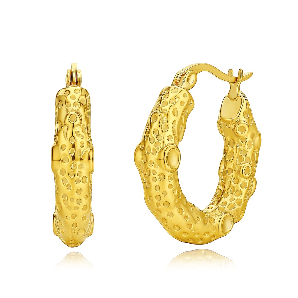 Chunky Gold Textured Hoop Earrings for Edgy, Bold Style