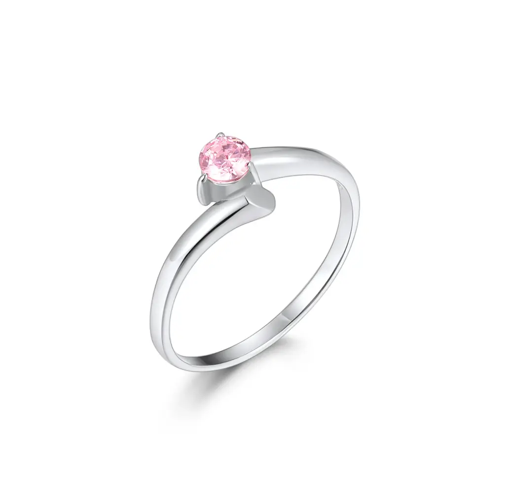 Elegant Pink Gemstone Minimalist Ring – Sophisticated Everyday Jewelry DJ01R0155