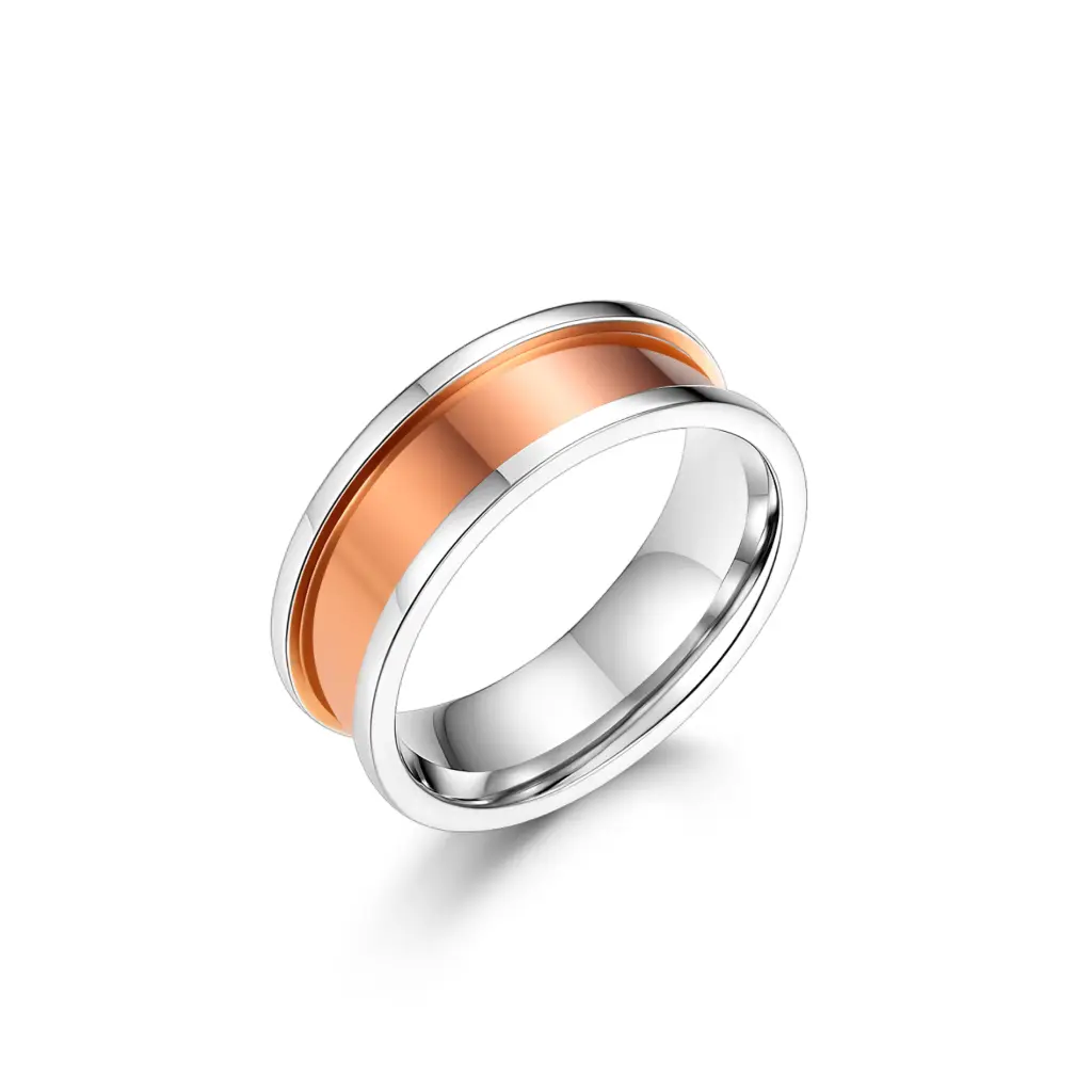 Modern Two-Tone Band Ring – Sophisticated Everyday Jewelry DJ01R0156