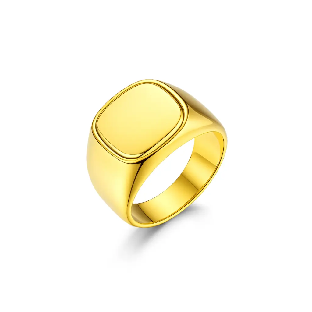 Premium Gold-Plated Blank Signet Ring – High-Precision Custom Jewelry Manufacturer DJ01R0158
