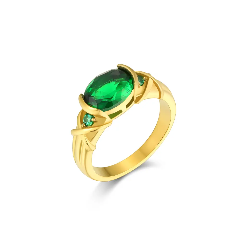 Elegant Emerald-Style Gold Fashion Ring – Premium Custom Jewelry Manufacturer DJ01R0182