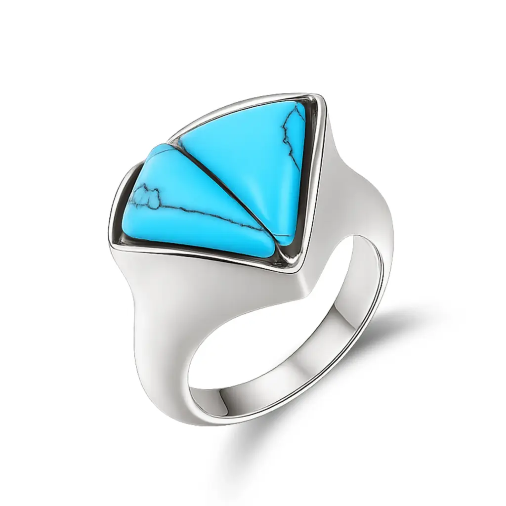 Premium Turquoise Statement Ring – Expert Custom Jewelry Manufacturer DJ01R0295