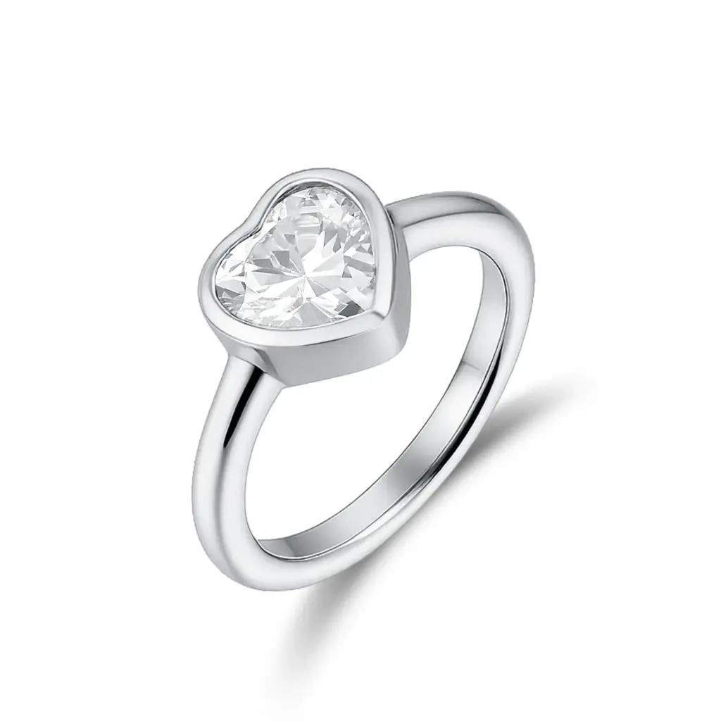 Premium Heart-Shaped Solitaire Ring – Expert Custom Jewelry Manufacturer DJ01R0361