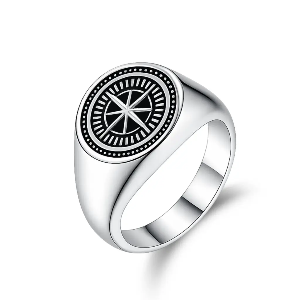 Premium Compass Signet Ring – Expert Custom Jewelry Manufacturer DJ01R0427