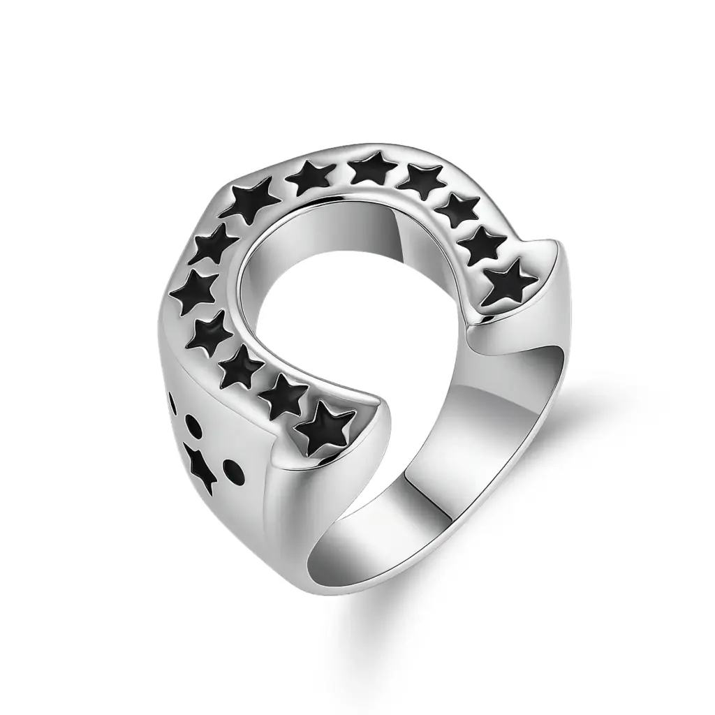 Wholesale Horseshoe Star Ring | OEM 925 Silver & Stainless Steel Jewelry Manufacturer DJ01R0676
