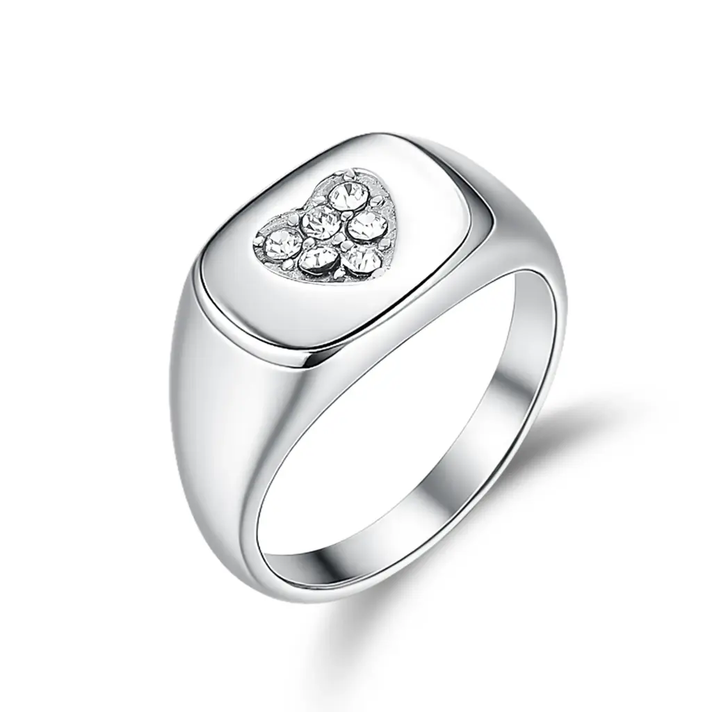 Wholesale Gold Heart Ring | OEM 925 Silver & Stainless Steel Jewelry Manufacturer DJ01R0677