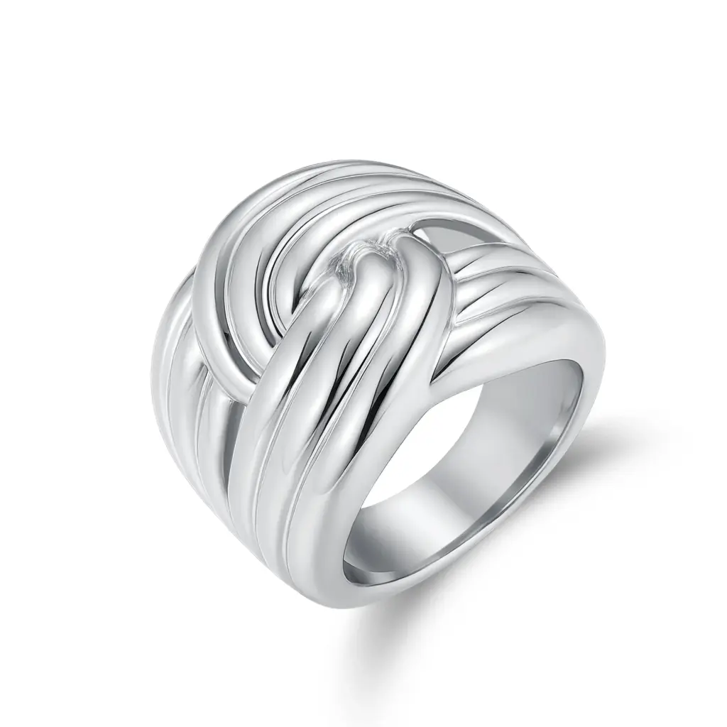 Wholesale Chunky Silver Ring | OEM 925 Sterling Silver Jewelry Manufacturer DJ01R0681-2