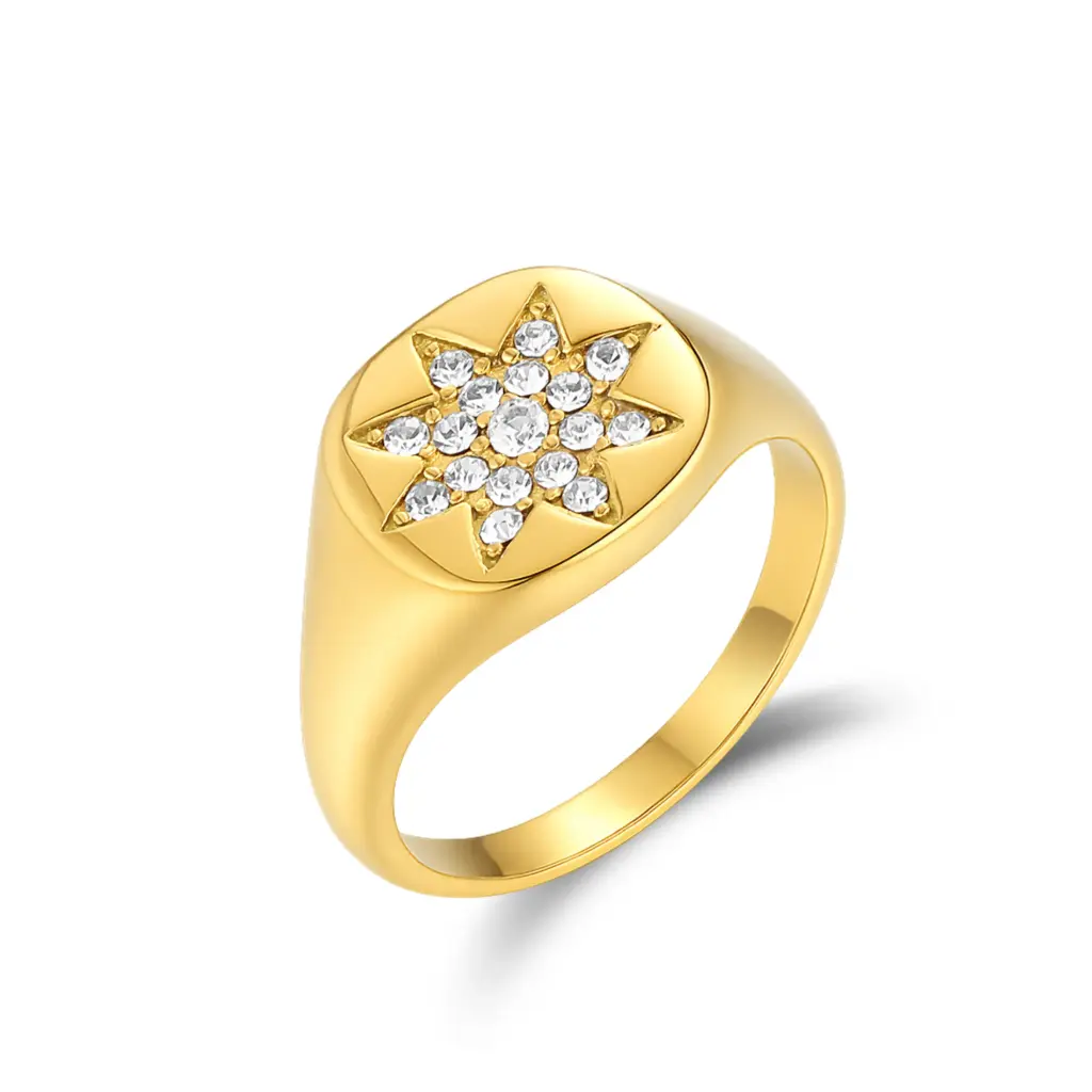 Wholesale Star Gold Ring | OEM Signet & Statement Jewelry Manufacturer DJ01R0683