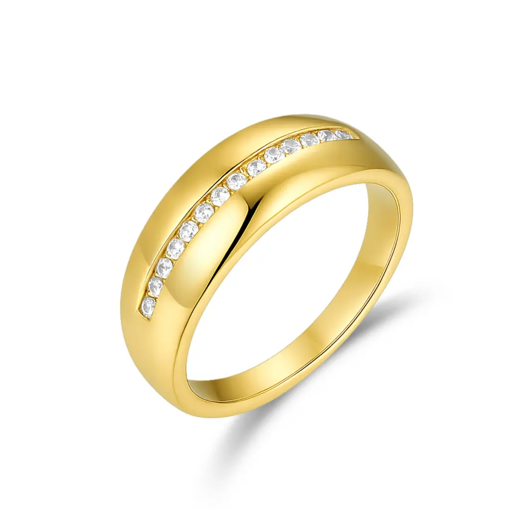 Wholesale Channel-Set Gold Ring | OEM Statement Ring Manufacturer DJ01R0692-1