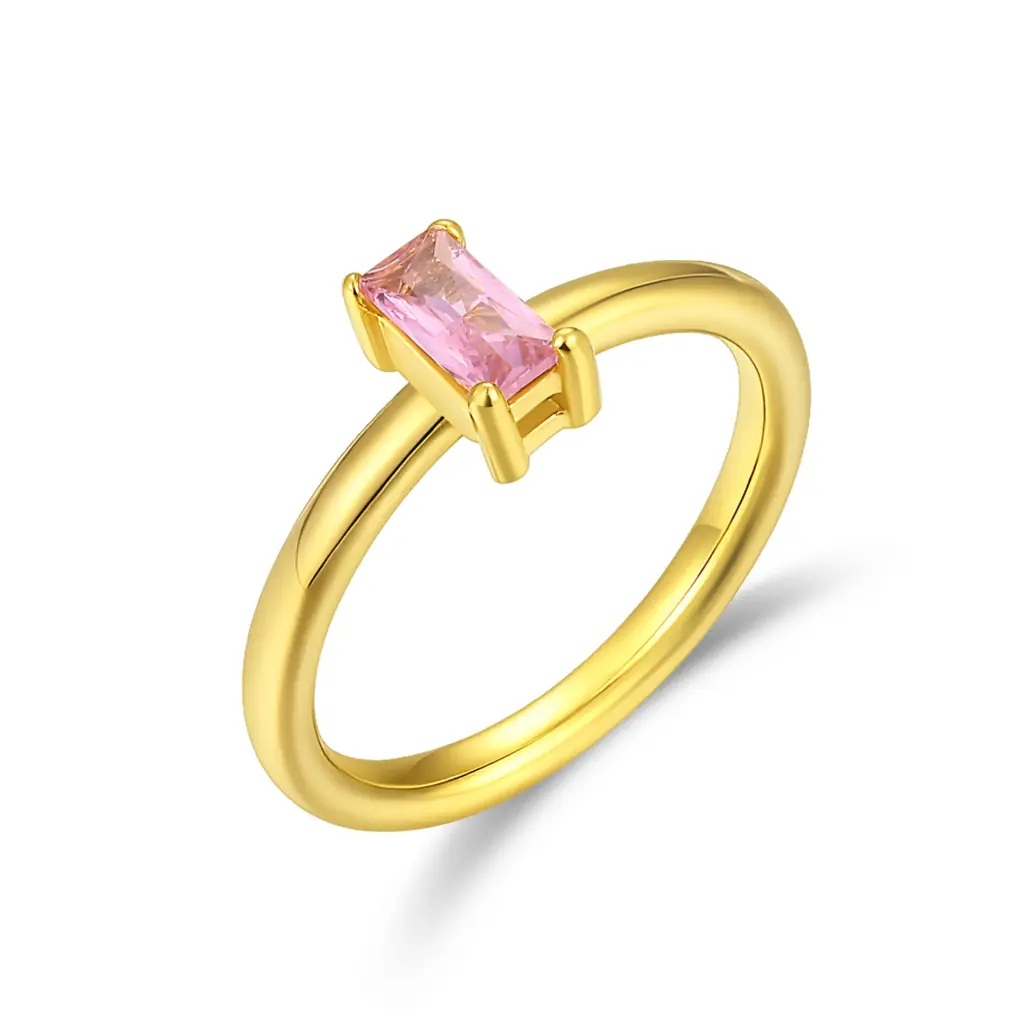 Wholesale Pink Stone Gold Ring | Jinyi Jewelry Manufacturer DJ01R0752