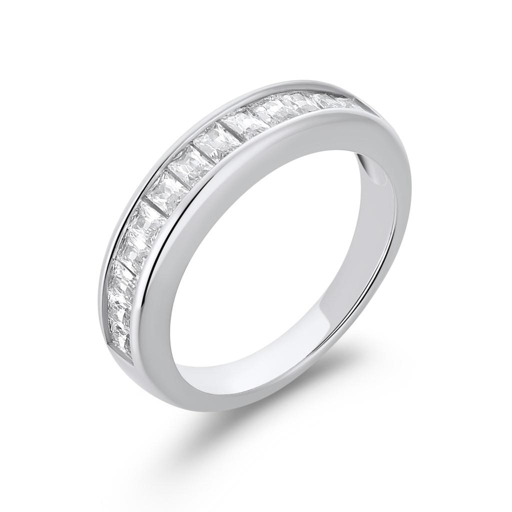 Classic Channel-Set Eternity Band in Polished Silver Brass