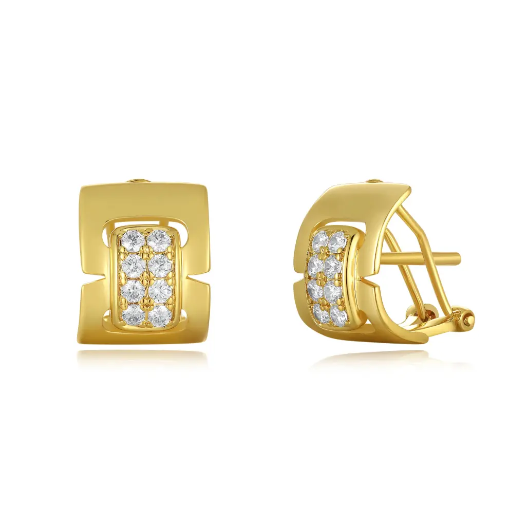 Wholesale Geometric Gold Huggie Earrings | Jinyi Jewelry Factory JY09E0114