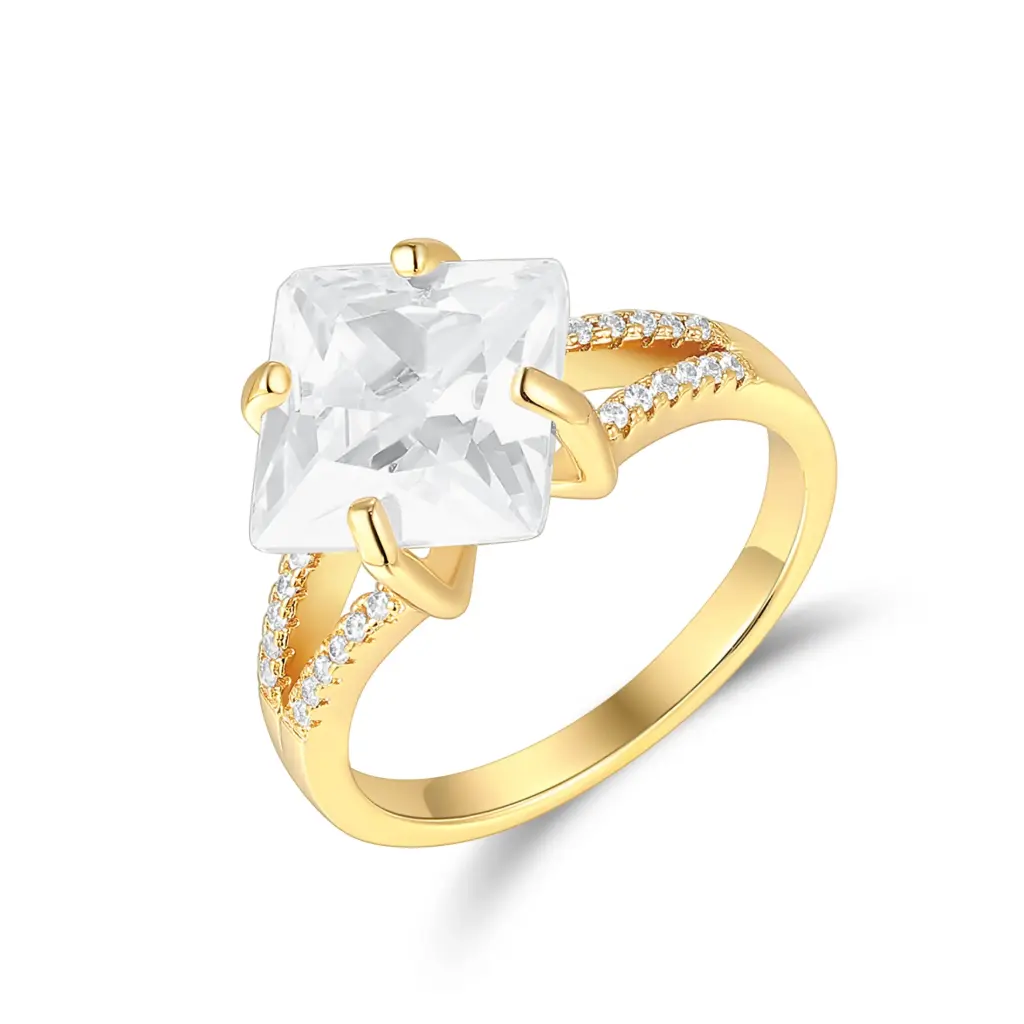 Wholesale Princess-Cut Ring | Gold Jewelry Manufacturer & B2B Wholesaler  JY09R0090