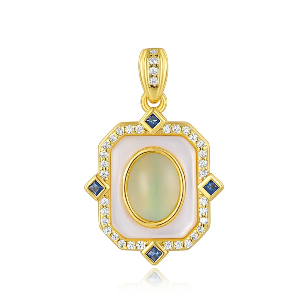 Luxury Mother-of-Pearl Opal Gold Pendant | Jinyi Jewelry JY13P0005