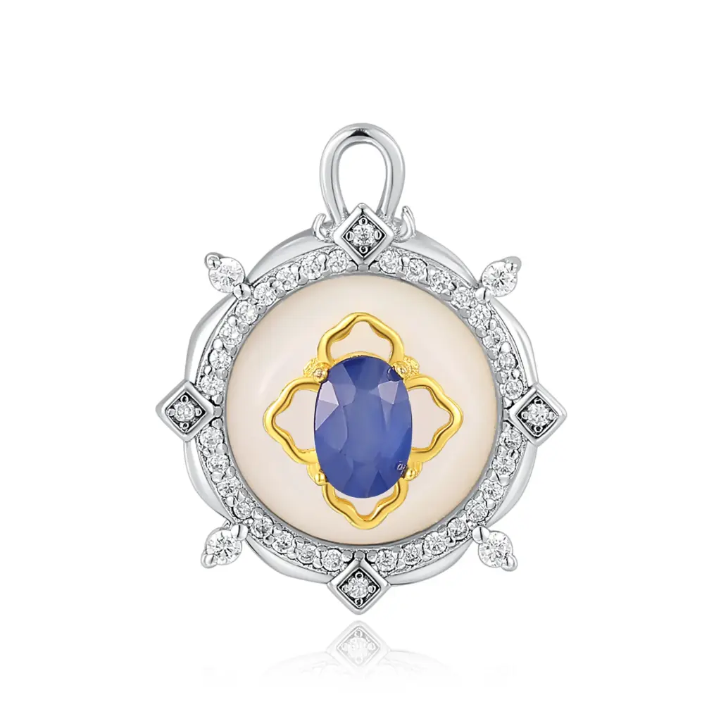 Two-Tone Sapphire Pendant | Jinyi Jewelry JY13P0009-1