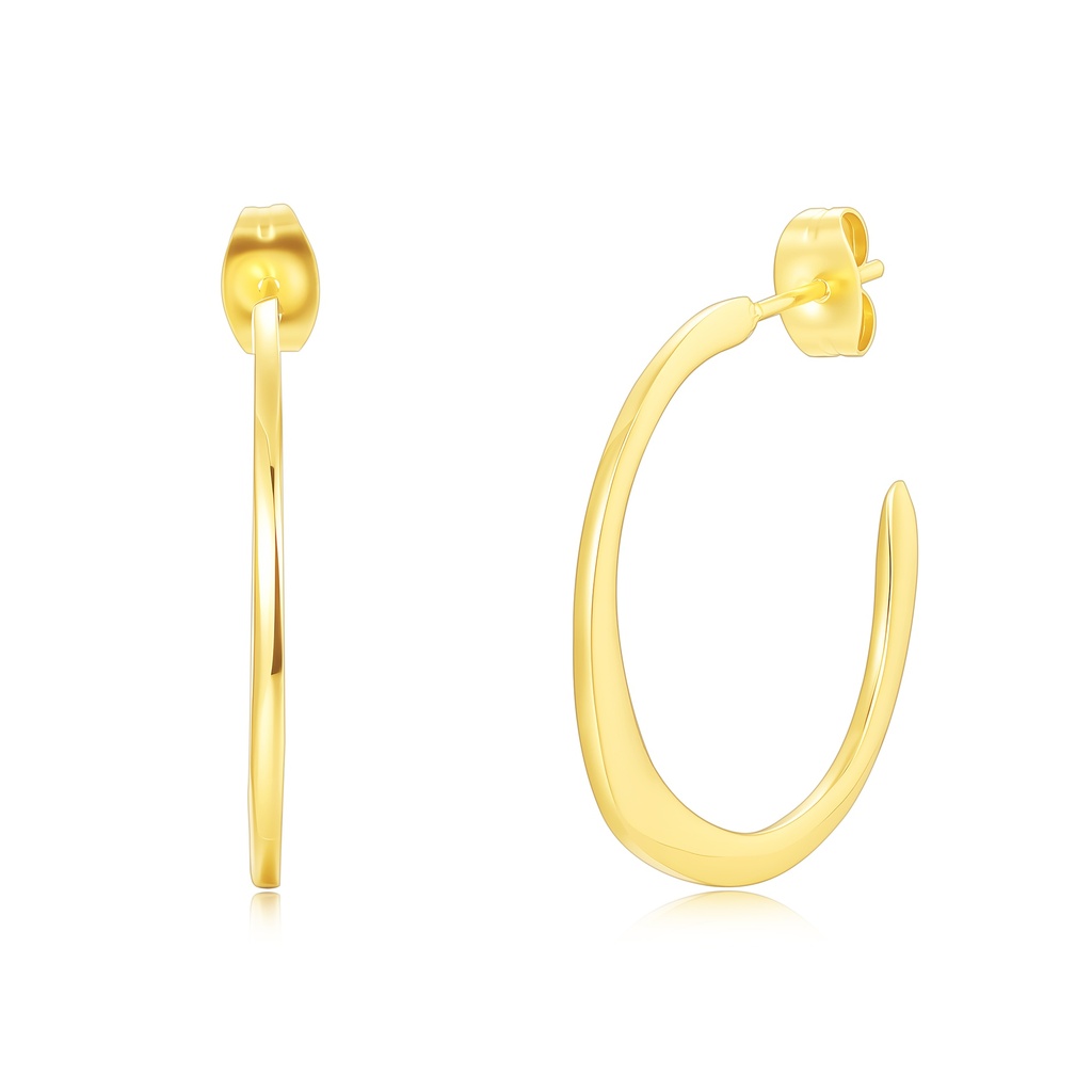 Classic Gold Stainless Steel Hoop Earrings with Timeless Minimalist Style
