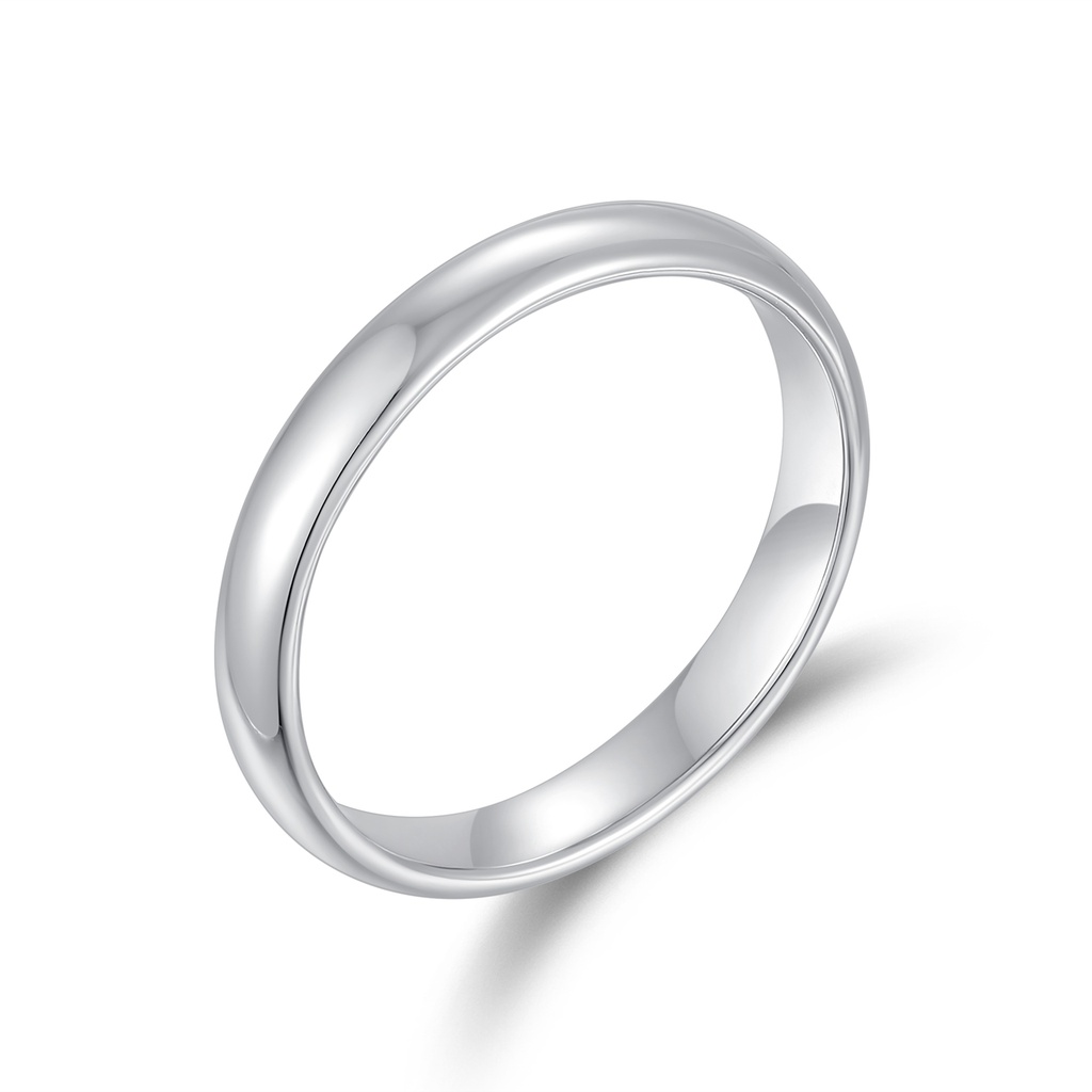 Classic Polished Silver Band Minimalist Unisex Ring Design