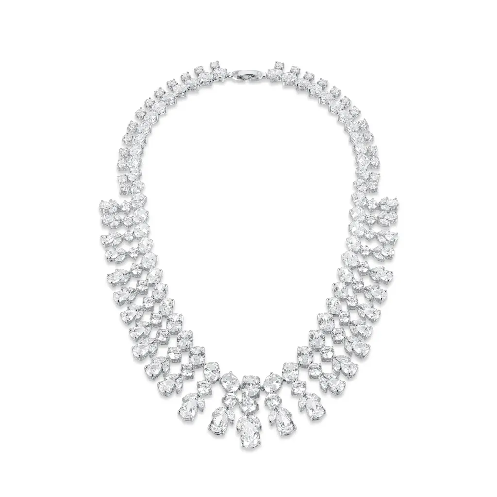 Wholesale Silver Crystal Statement Collar Necklace | Jinyi Jewelry Manufacturer JY09N0004