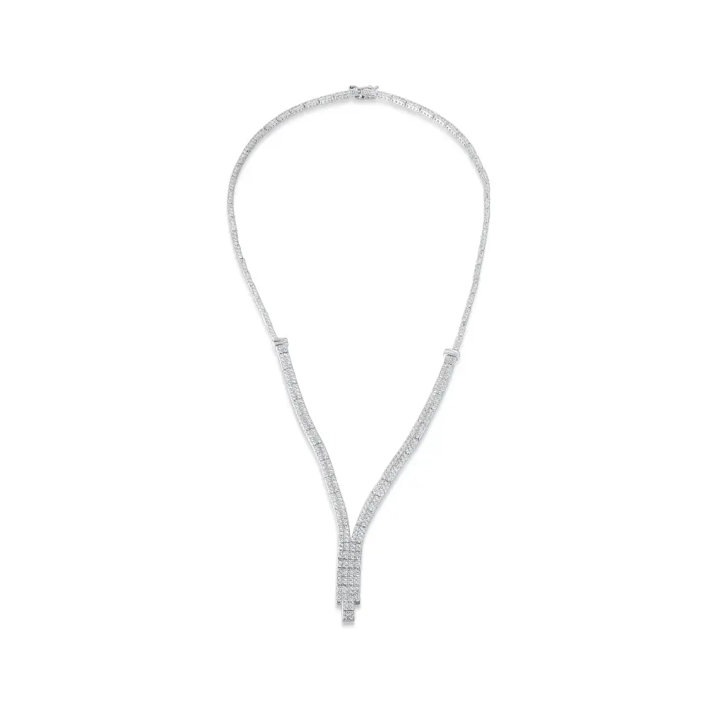 Micro-Pave CZ V-Shape Y-Necklace WholesaleJY09N0108
