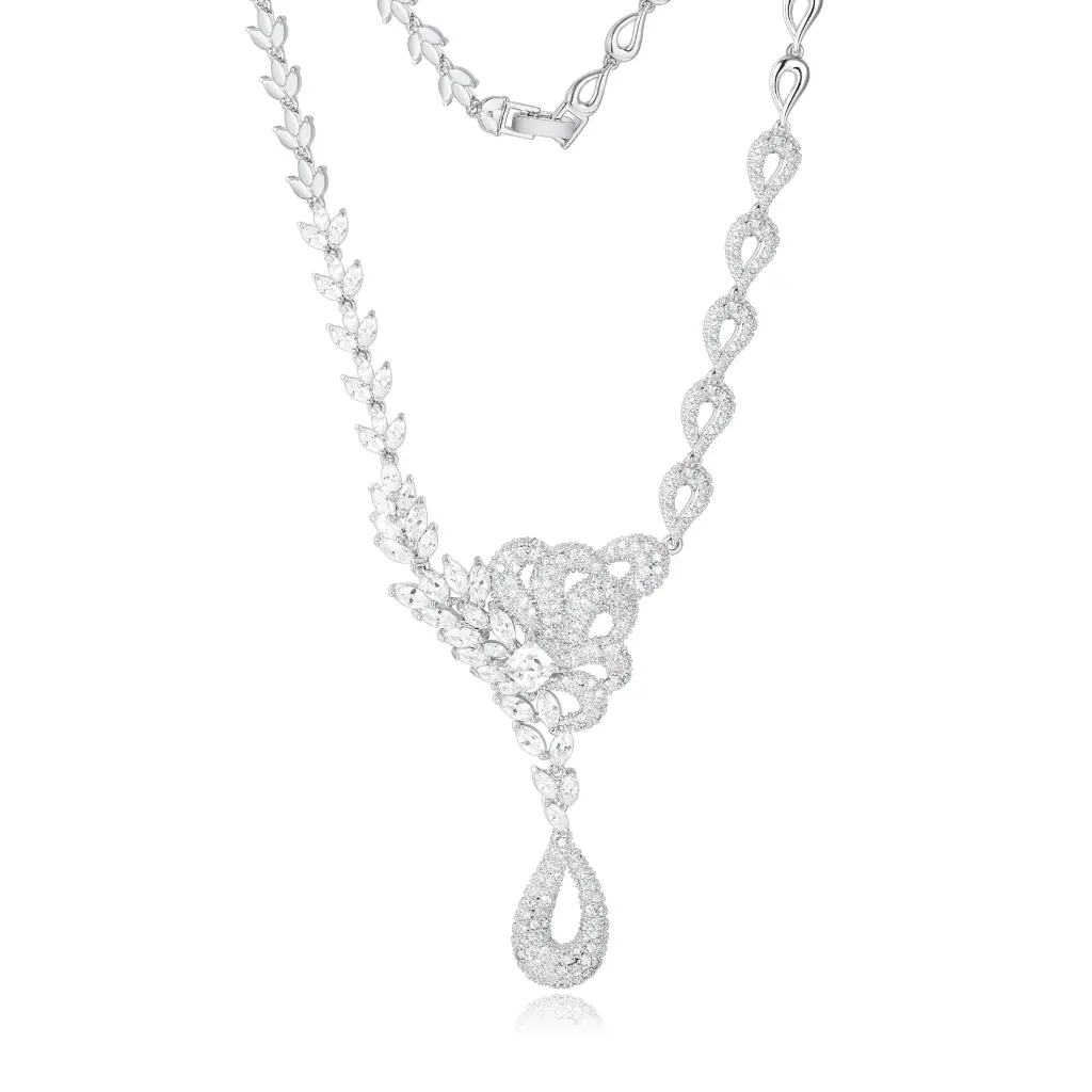 Micro-Pave CZ V-Shape Y-Necklace Wholesale JY09N0110