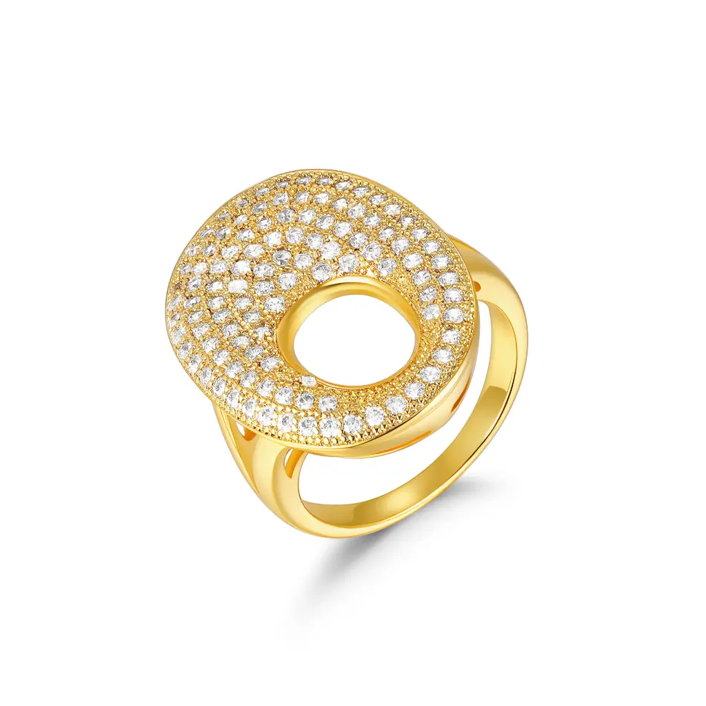Gold Plated Oval Open Circle Ring Wholesale JY09R0167