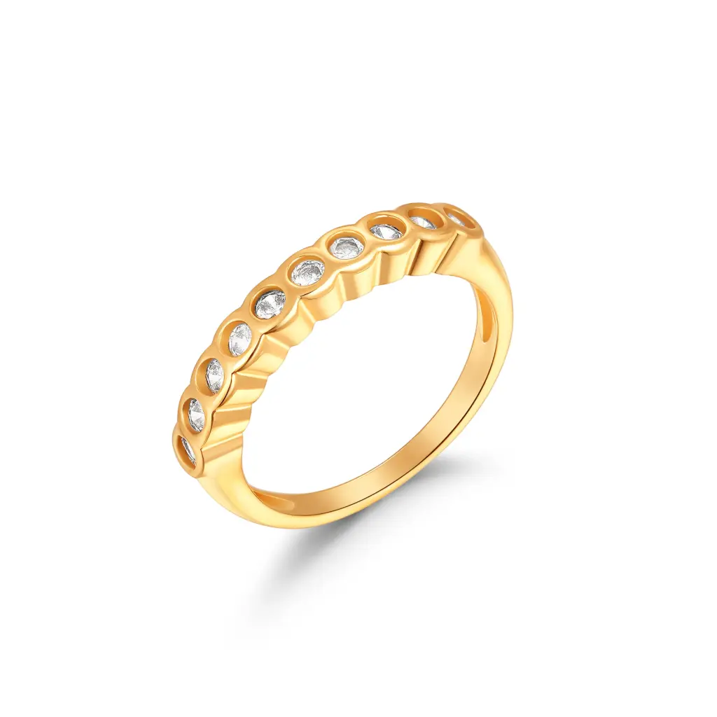 Gold Bezel Set CZ Eternity Ring Wholesale JY09R0186
