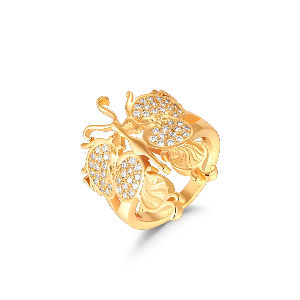 Gold Micro-Pave Insect Ring Wholesale JY09R0192