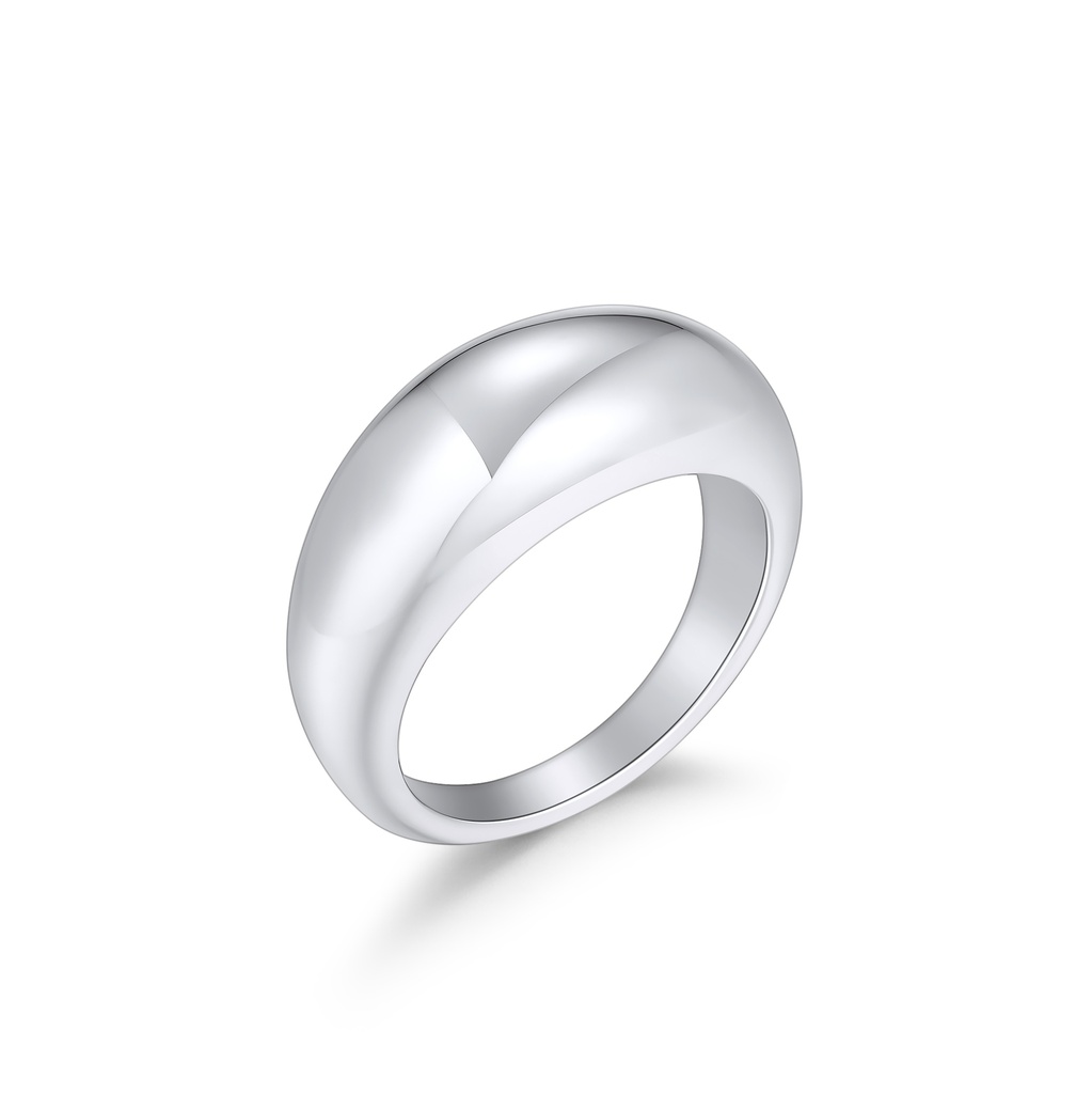 Classic Silver Dome Ring in Polished Stainless Steel Finish