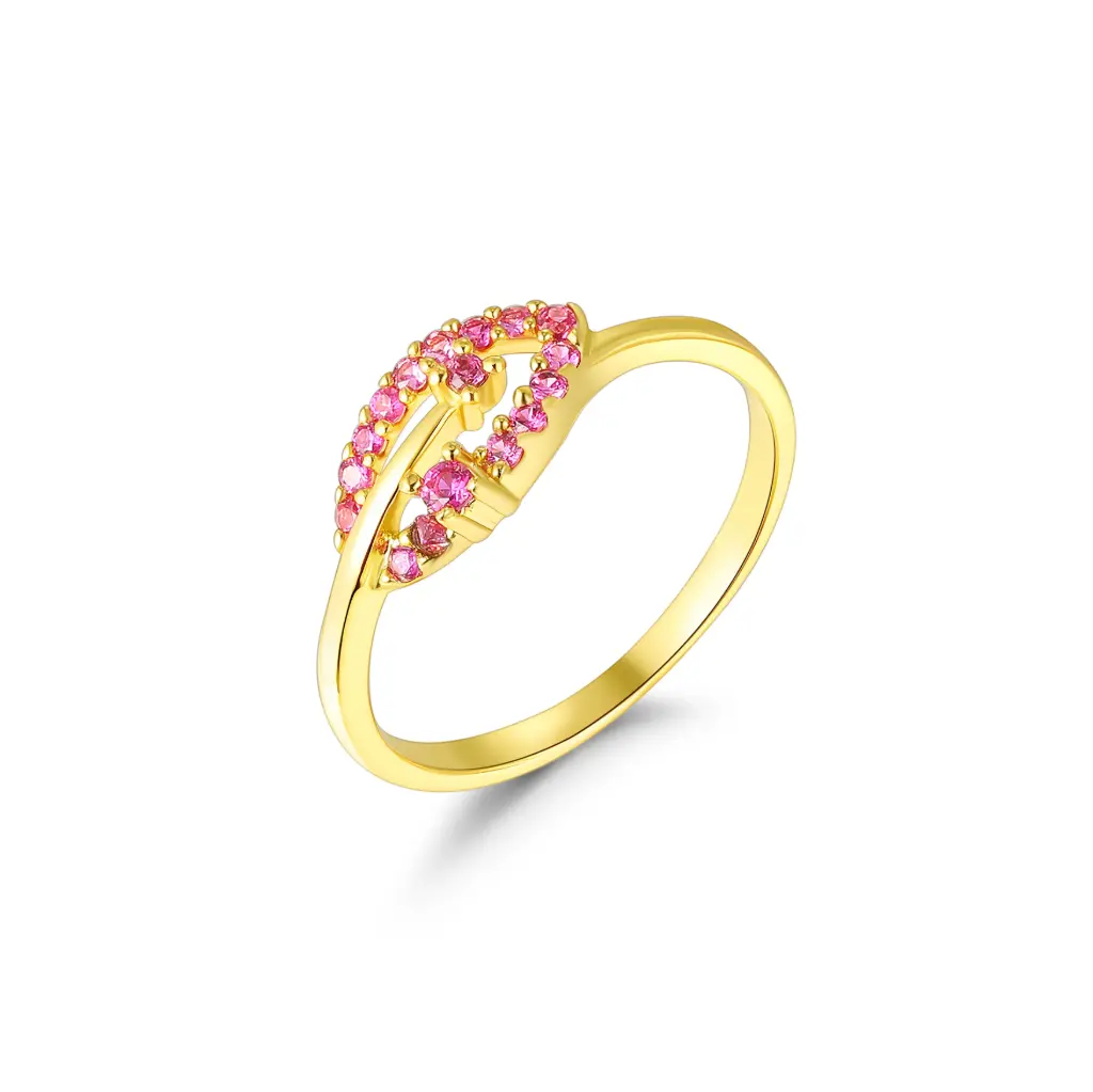 Gold Amethyst Pearl Heart Ring Wholesale JY09R0228