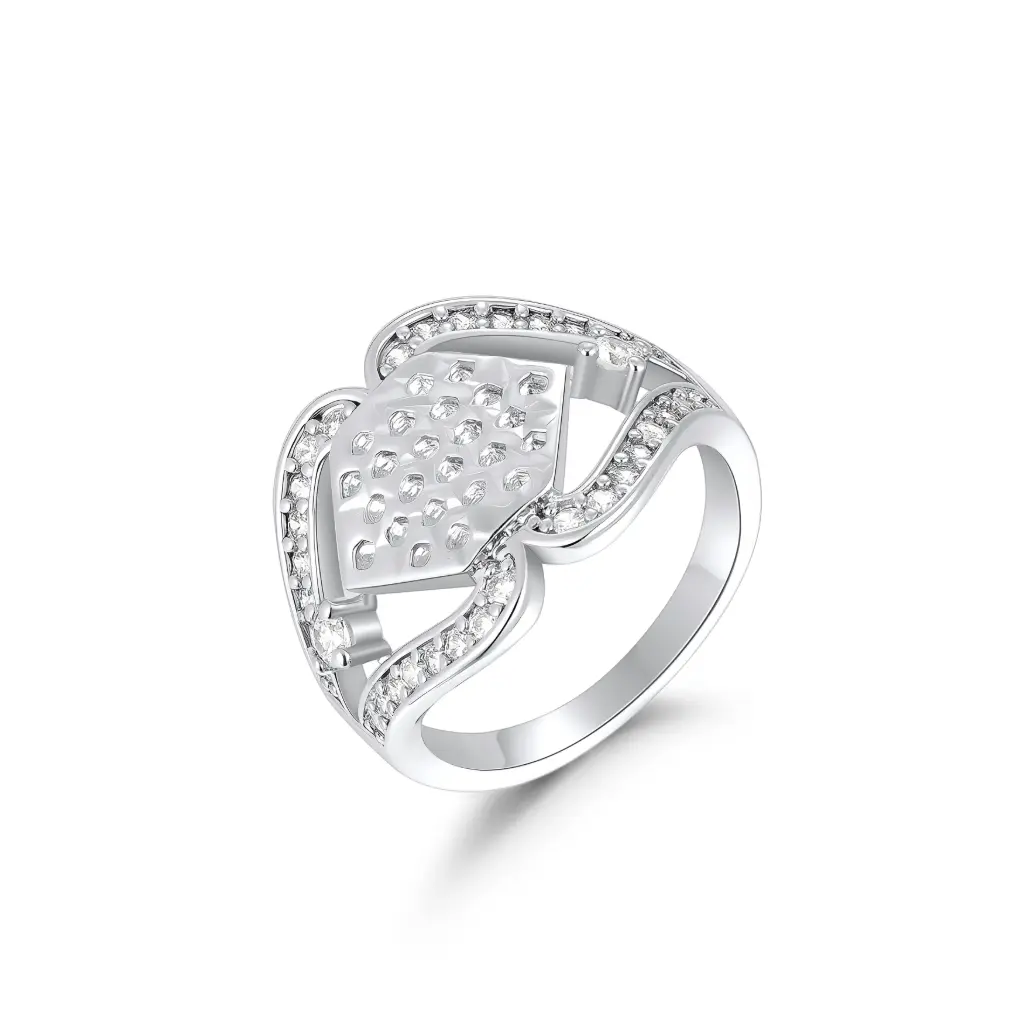 Geometric Rhombus CZ Ring Wholesale JY09R0349