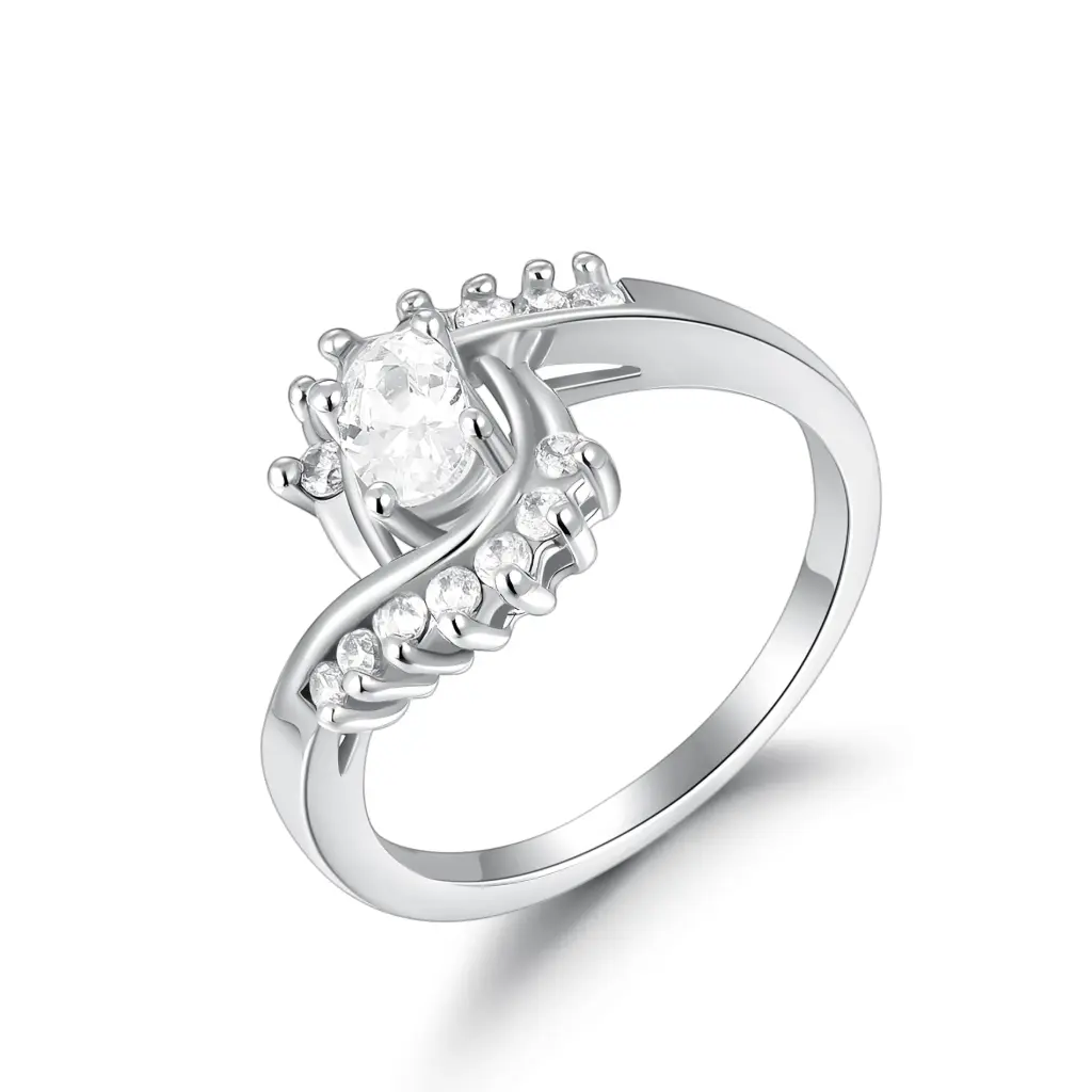 Oval Cut CZ Bypass Ring Wholesale JY09R0389