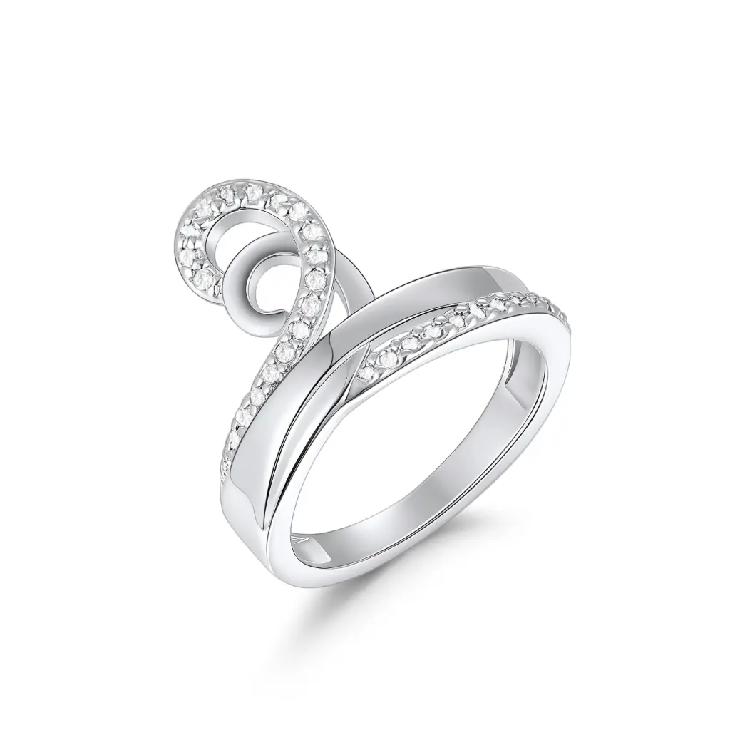 Swirl Wave CZ Ring Wholesale JY09R0396