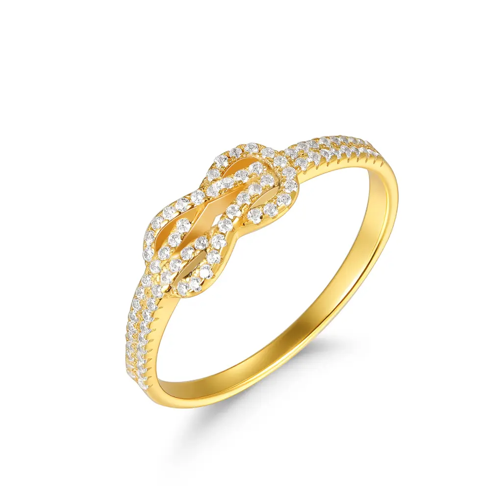 Dainty Interlocking Pave Gold Ring JY09R0565