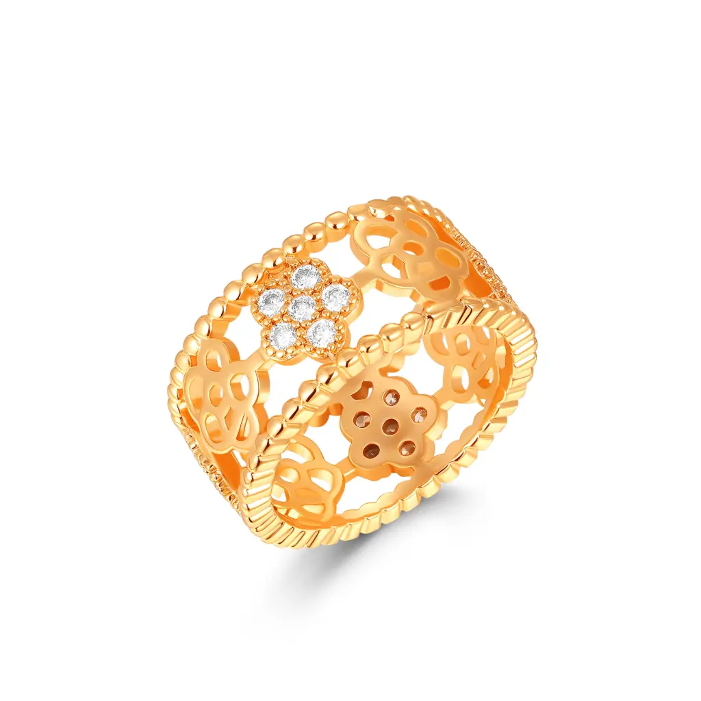 Hollow Filigree Gold Ring | Jinyi Jewelry Factory JY09R0574