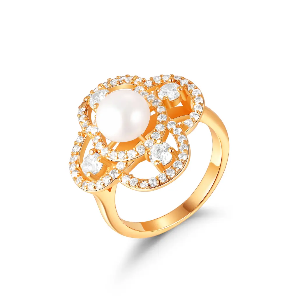 Floral Opal CZ Halo Statement Ring JY09R0587
