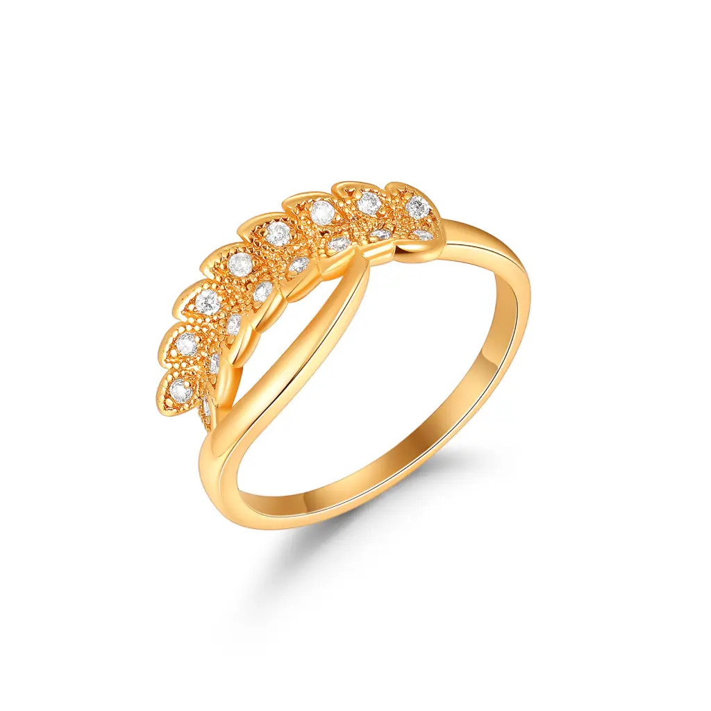 Curved Vine CZ Open Stackable Ring JY09R0589