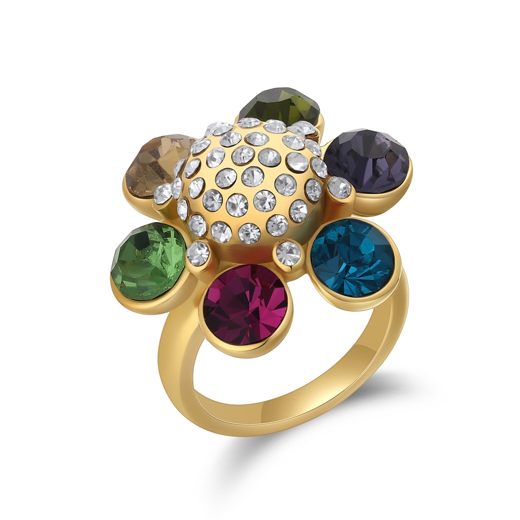 Colorful Flower Gem Ring
