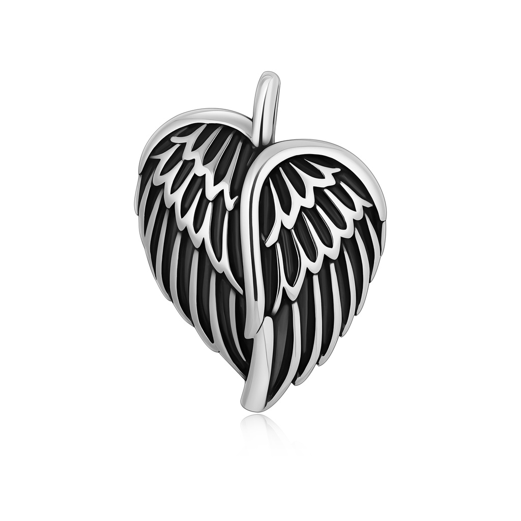 Angel Wing Heart Stainless Steel Pendant Necklace for Women