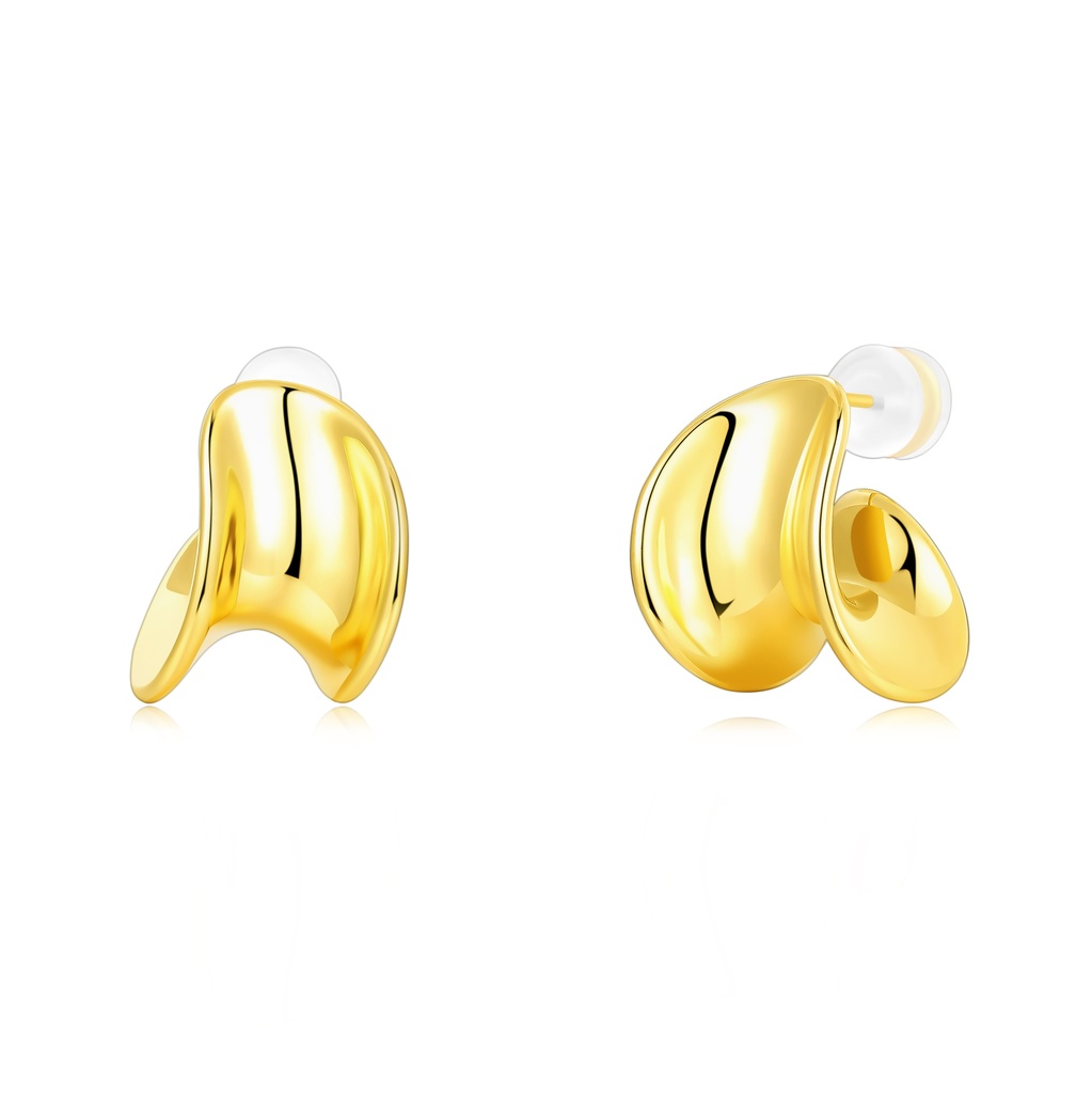 Contemporary Abstract Gold Earrings for Artistic Fashion Statements
