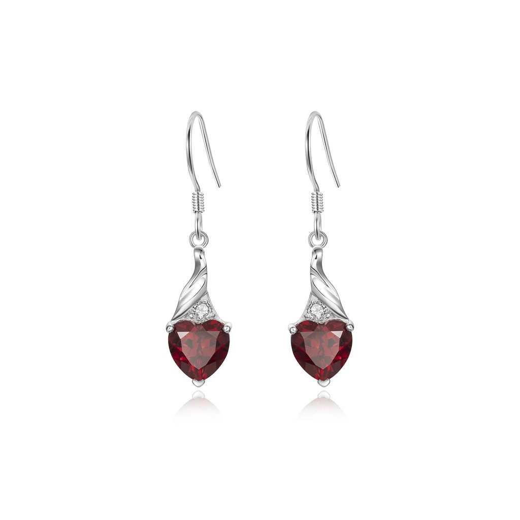 Crimson Heart Dangle Earrings