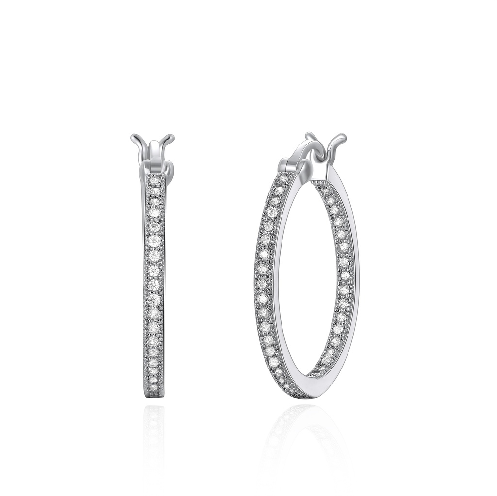 Elegant Oval Hoop Earrings with Sparkling CZ Accents Shine Bright